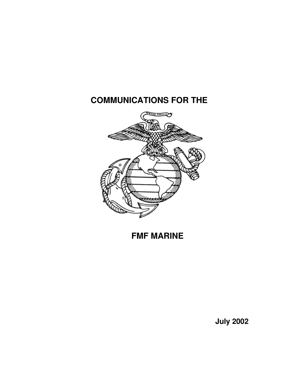 USMC Communications for the FMF Marine 2002 83 pages cover