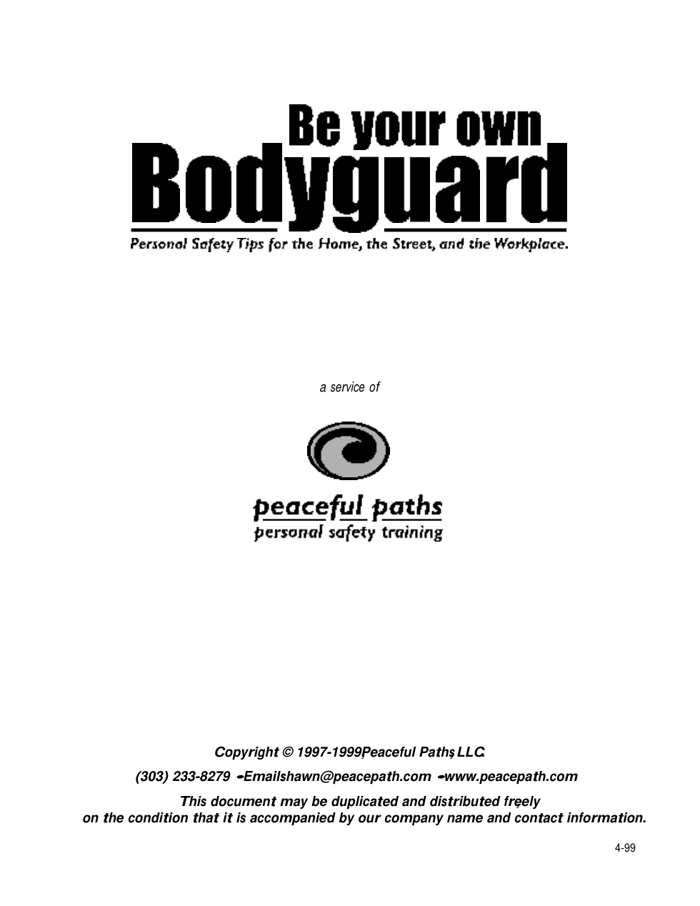 Be Your Own Bodyguard cover
