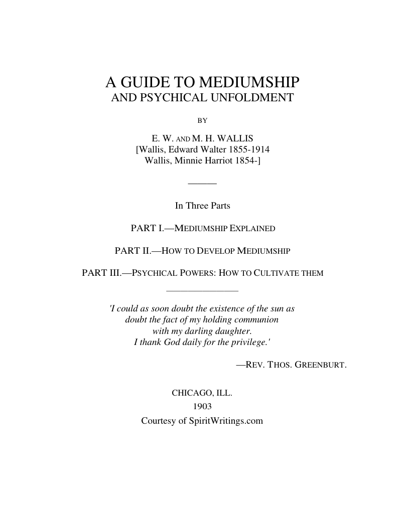 A Guide to Mediumship and Psychical Unfoldment 1920 cover