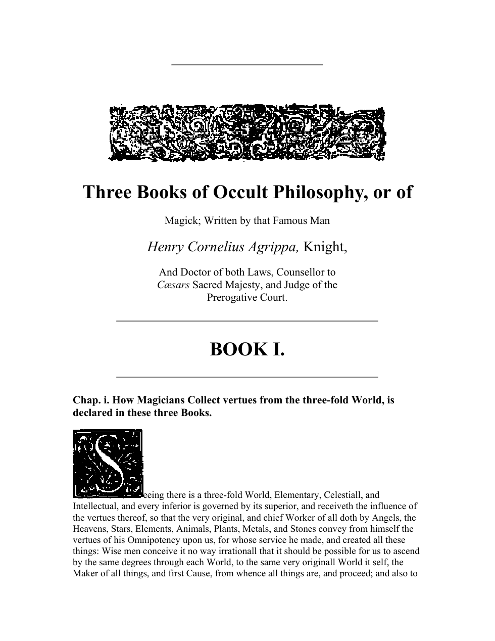Occult Philosophy - Book 1 cover