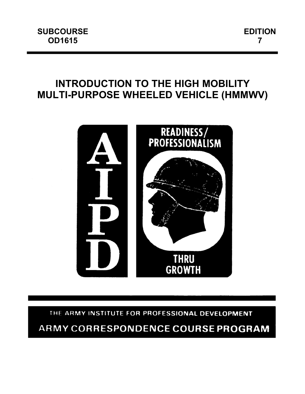 ARMY High Mobil. Multipurpose Wheeled Veh. (HMMWV) cover