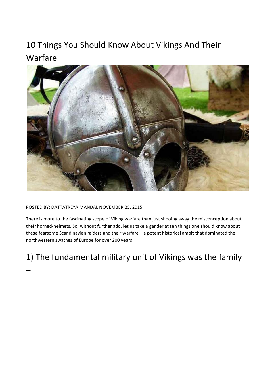 10 Things You Should Know About Vikings And Their Warfare cover