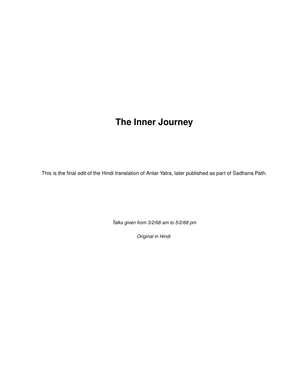 The Inner Journey cover
