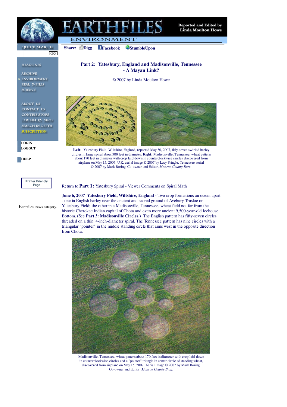 06 06 2007 Part 2 Yatesbury, England and Madisonville, Tennessee - A Mayan Link cover