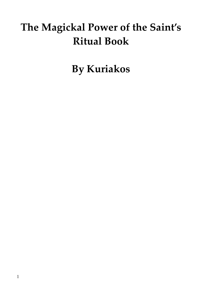 The Magickal Power of the Saint's Ritual Book cover