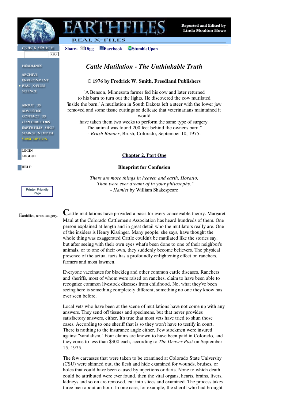 12 17 2002 Cattle Mutilation - The Unthinkable Truth, Chapter 2, Part One cover