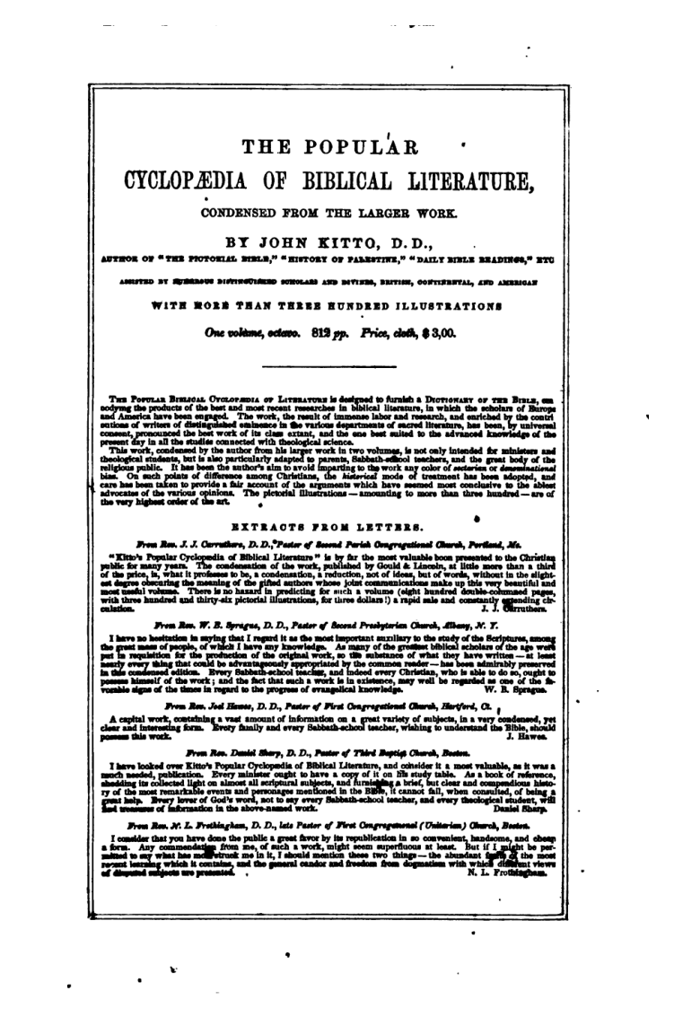 The Popular Cyclopadia of Biblical Liter cover