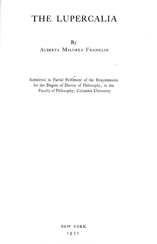 The Lupercalia - A M Franklin cover