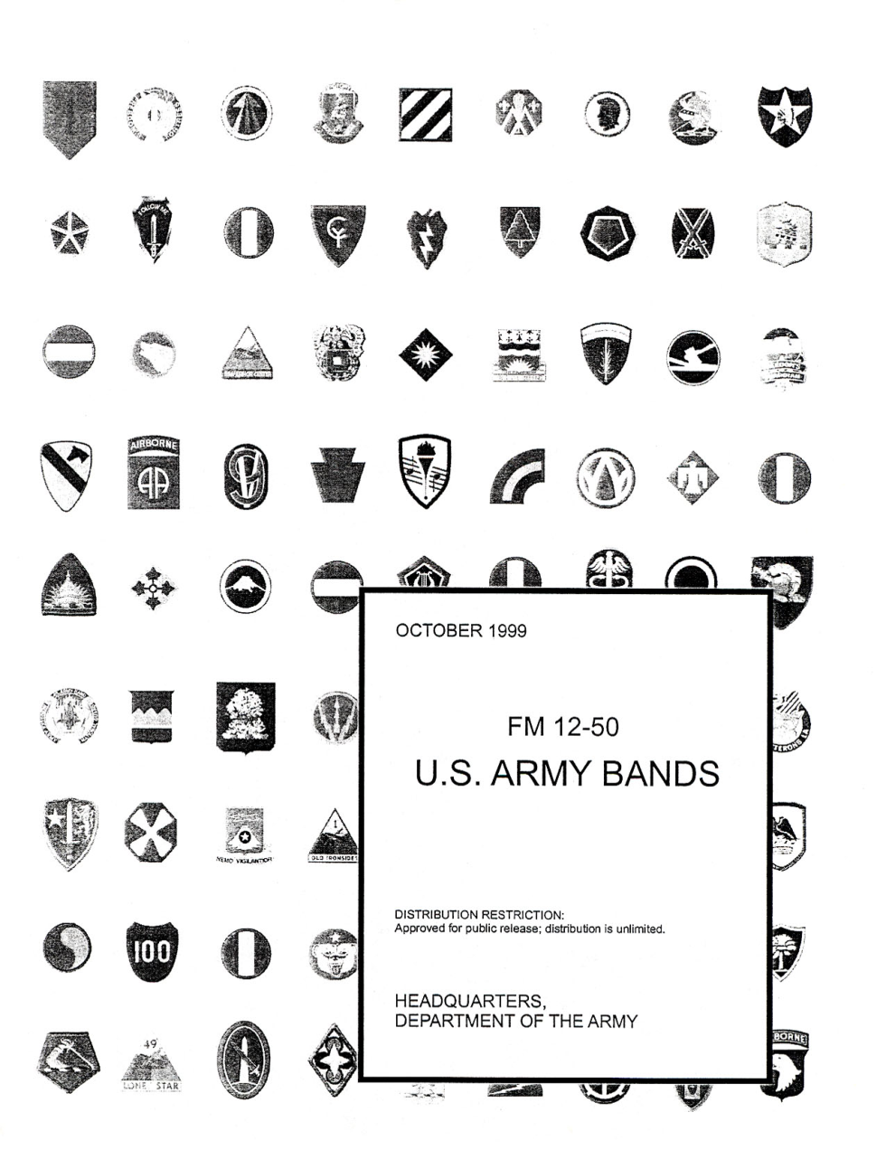 ARMY Bands (Music) FM 12-50 1999 206 pages cover