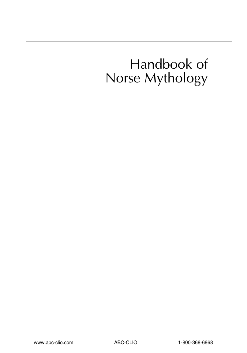 John Lindow - Handbook of Norse Mythology [Retail] cover