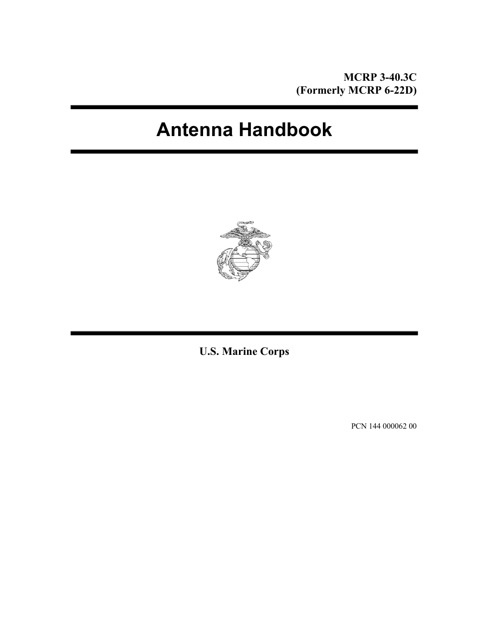 USMC Antenna Handbook MCRP 3-40.3C 2003 191 pages cover